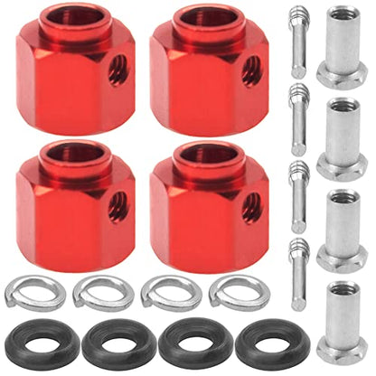 ShareGoo Aluminum RC 12mm Hex Extended Wheel Hex Hub Extension 10mm Offset Spacers Compatible with Traxxas TRX4 TRX6 1/10 RC Crawler (10mm, Red) - color: Red, size: 10mm