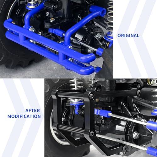 Aluminum Alloy Front and Rear Bumper Mount RC Crawler Car High Simulation CNC Metal Servo Mount Bumper Set Compatible with 1/10 Tamiya Clod Buster-4×4×4 RC Car Upgrade Parts