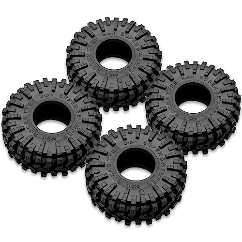 OGRC 1.9" RC Tires All Terrain Tires for SCX10 1/10 RC Crawler (120 * 45mm) | 112g/PC, with Foam Inserts, for SCX10 TRX4 Gen8 1/10 Scale Rock Crawlers