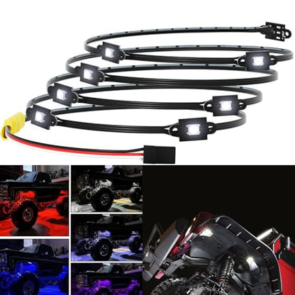 RC Led Light Chassis Light 8 Lighting Modes Rock lamp for 1/10 TRX4 Sport TRX4 K10 Bronco 1979 RC Crawler Car Upgrades Part(Black)