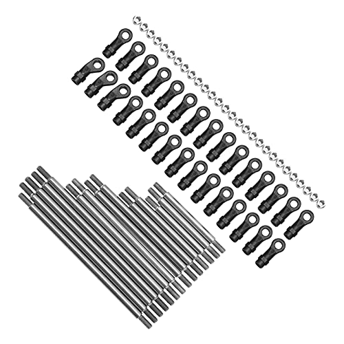 Alomejor Stainless Steel RC Pull Rod Link Set, Wear Resistant Tie Rod with Ball Ends for G63 1/10 RC Car