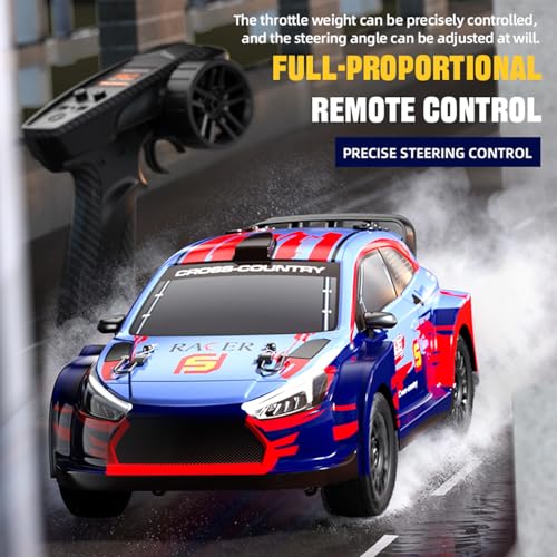GoolRC RC Rally Car, 1:14 Scale Remote Control Car, 4WD 30KM/H High Speed RC Drift Car, 2.4GHz Full Proportional Racing Vehicle with Drifting Tires and 2 Batteries for Adults