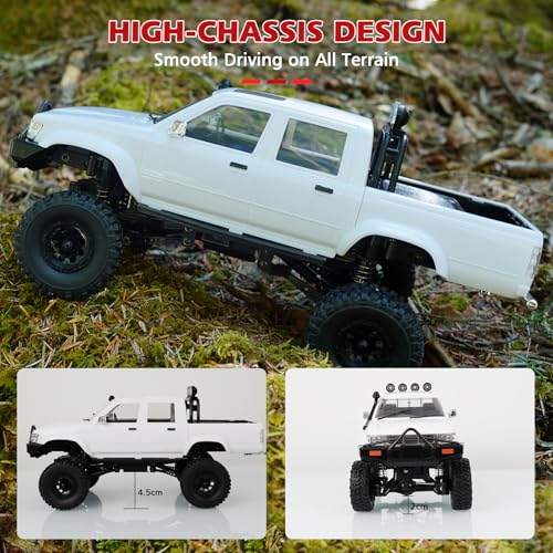 ARRIS WPL C64-1 1/16 RC Rock Crawler 4WD Trail Truck RTR | Realistic Pickup Body, Full Proportional Steering, LED Lights, Hobby Grade Platform - style: WPL C64-1 White