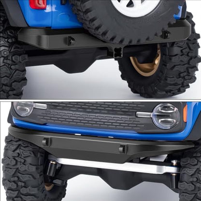 Aluminum Front & Rear Bumper Set for 1/30 Scale RC Crawler Chassis, CNC Upgrade Bumpers with Mounting Screws (Black/Red) (Black) - color: Black