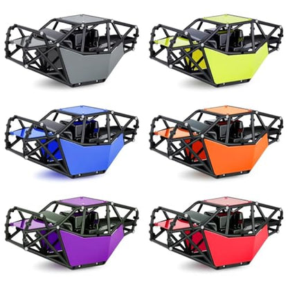 AMK RC Crawler Roll Cage, 1/10 Scale Nylon Rock Buggy Body Cage for Axial SCX10 SCX10 II, Durable RC Rock Crawler Upgrade Part (Green) - color: Green