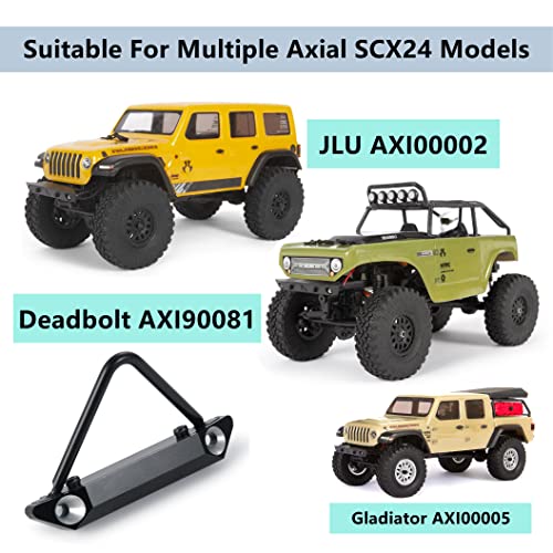 MORLORDY RC Aluminum Alloy Front Bumper for 1/24 RC Crawler Car SCX24 Upgrades AXI00005 Gladiator AXI90081 Deadbolt AXI00002 JLU Accessories