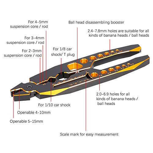 GLOBACT Metal RC Shock Absorber Pliers Multifunction Ball Clamp Tool