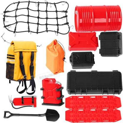 RC Upgrades Part 1/10 TRX4 TRX6 SCX10 Red cat,Luggage Net,Sleeping Bag,Luggage Bag,Luggage Case,Decorative Package,Fuel Tanks,Sand Ladder,Oil Drum,Toolbox,Style B - style: Style B-1set