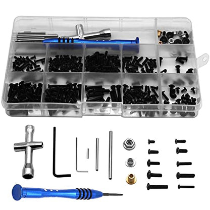 ShareGoo RC M2 M2.5 M3 Screws Bolt & Nuts Cross Sleeve Allen Wrench Swing Pin Kit Compatible with WLtoys 144001 1/14 RC Car Buggy,316Pcs/Set