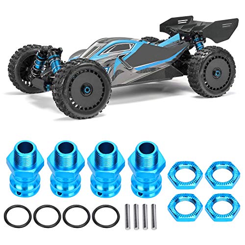 4pcs Wheel Extension Hex Drive Hub Adapters Widener, Aluminum Alloy 17mm Hex 23mm Wheel Extension Adapters for 1/8 RC Car Model (Blue) - color: Blue