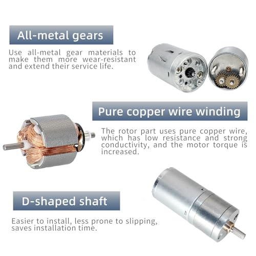 2Pcs 6-12V DC Motor Double-Shaft Strong Magnetic High Torque Gear Motor for Smart Robot Car/DIY Toys