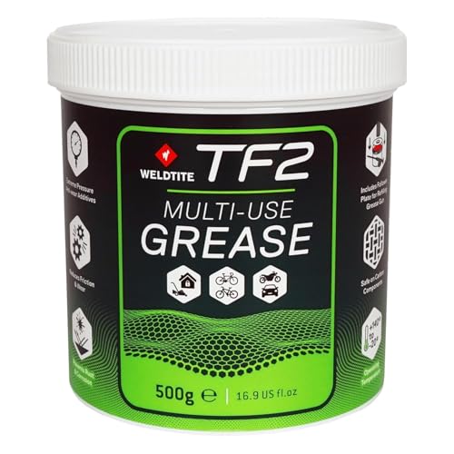 WELDTITE TF2 Multi-Use Grease, 1.10 Lbs | High-Performance Red Grease, Ideal for Headsets, Bottom Brackets, Hubs, Pedals, Durable Protection, Safe on Carbon Components