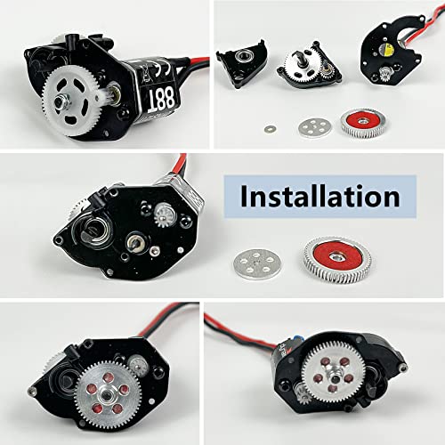 MORLORDY RC Metal Gearbox Gears Set Transmission Gears Kit for 1/24 RC Crawler Car Axial SCX24 Upgrades Parts