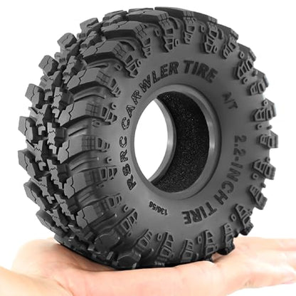 STMU 2.2'' RC Rubber Crawler Rock Tires OD 136mm/5.3'' with Foam Insert for 1/8 1/10 RC Crawler Car SCX10 TRX4 TRX6 GEN7/8 2.2'' Beadlock Rims (Tires)