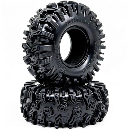 HOBBYSOUL MUDSTOMPER 72mm RC Crawler 1.3 Tires 4-Pack Fits TRX4M SCX24 | soft sticky tire for mud & rock off-road climbing,foam inserts,upgrade for 1/18 TRX4M High Trail & 1/24 micro crawlers