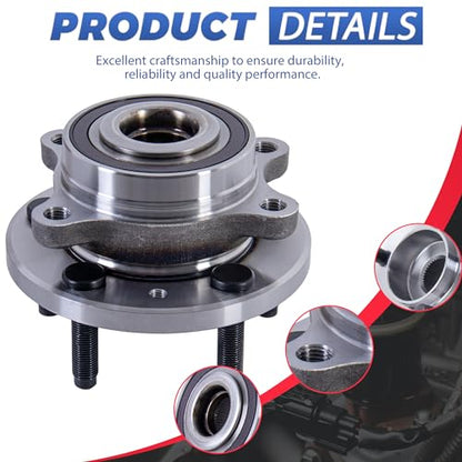 513275 Front Rear Wheel Hub Bearing Assembly Encoder ABS 5 Lugs 1 Pack | Fit 2011-2014 Ford Edge, 2009-2018 Flex, 2010-2019 Taurus, Replacement Font & Rear Hub Bearing Assembly with Encoder ABS - size: 513275/1PC