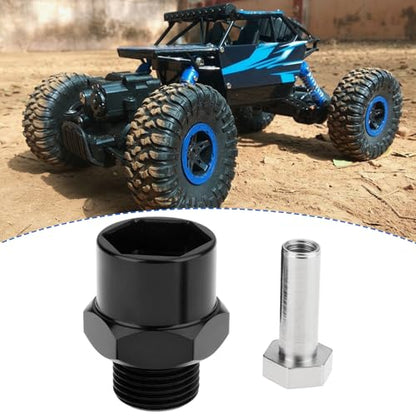 1 Set 12mm to 17mm Wheel Hex Hub Adapter Extension Conversion for 1/10 RC Car Upgrade Parts Black - color: Black