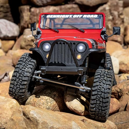 Axial RC Truck 1/10 SCX10 III Jeep CJ-7 4X4 RTR Brushed Rock Crawler, Red | Battery and Charger Not Included, AXI03008V2T1, Ready to Run - color: Red