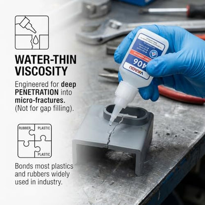406 Super Bonder Clear Instant Adhesive for Plastics and Rubbers 20g 4 Pack - size: 406, style: 4 Pack
