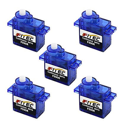 FEETECH FS90R 360 Degree Continuous Rotation Micro Servo Motor 9g for RC Helicopter Airplane Car Boat Robot Controls 4.8V-6V - size: 360°-FS90R
