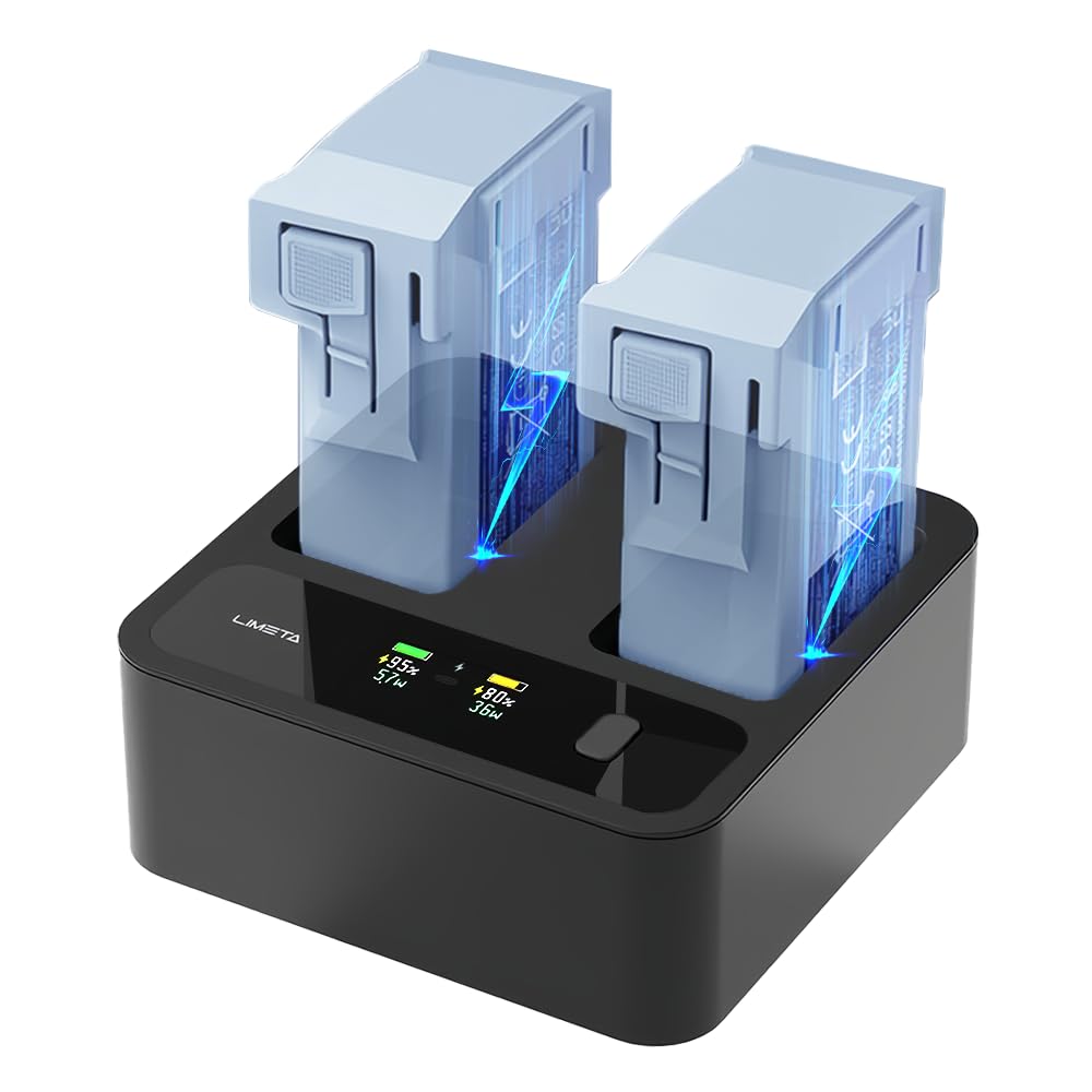 ISDT 72W Fast Battery Charger for DJI Mini 3 Mini 4 Pro Series Intelligent Flight Battery Plus Dual Port Smart Charging Station with USB-C Output LCD Display 50 Mins Full Charge