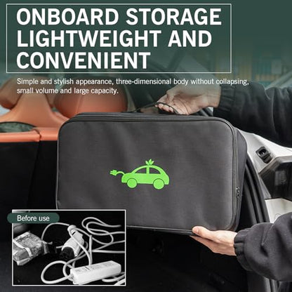 Car Tools Cable Bag, Waterproof Electric Vehicle Charging Cable Organizer Bag, Portable EV Charging Cable Bags, Storage & Organizer for Jumper Cables, Universal for Cars Trucks (Rectangle) - size: 1 PC# Rectangle