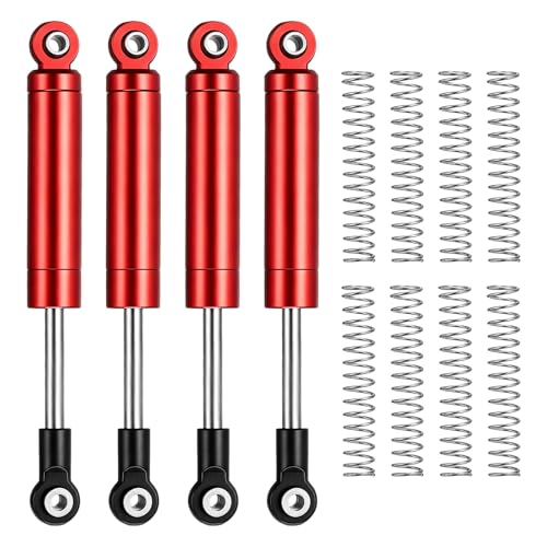 RC Shock Absorber (with Internal Spring Spare Springs), [for 1/10 RC Crawler ] - 70-90mm / Red / 4 Pcs - color: Red, size: 70-90mm