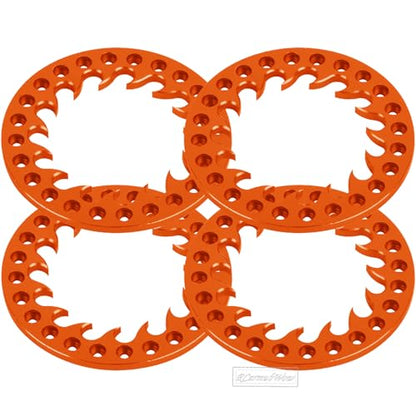 RC Metal 1.9 Beadlock Wheels Replacement Ring for 1/10 Crawler RC Car TRX4 SCX10 90046 90047,Alloy 1.9" Beadlock Rims Replacement Ring,4pcs,Orange - color: Orange(4pcs)