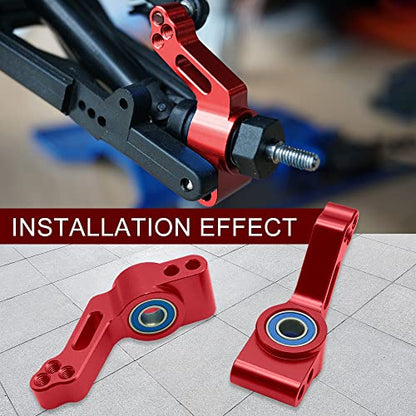 OGRC Caster Block Steering Blocks, Stub Axle Carriers for 1/10 Slash 2WD | Aluminum Front Caster Block&Steering Blocks and Rear Stub Axle Carriers kit for 1/10 Traxxas slash 2WD #3632 3736 3752 (Red) - color: Red