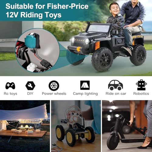 Power Adapter Wheels for Makita 18V LXT Battery with Wire Harness Connector and Fuse Holder Compatible for Fisher-Price 12 Volt Power Battery Wheels Kids Ride-on Toy, 12AWG Wire with 40A Fuse - color: black