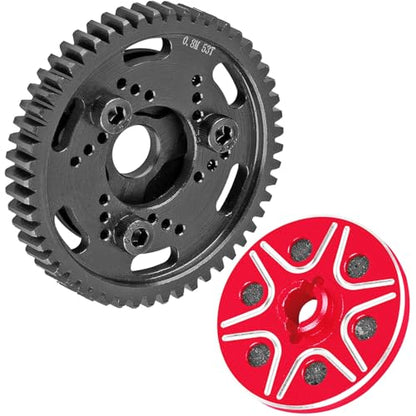 RC 53T Spur Gears 0.8Mod Upgrades Part for 1/10 Slash 2WD (VXL)/Stampede 2WD (VXL)/Rustler 2WD (VXL)/Bandit 2WD (VXL),BRCatWPark Steel Metal Extra-Heavy Slip limiting Clutch,Red - color: Red - (53t)