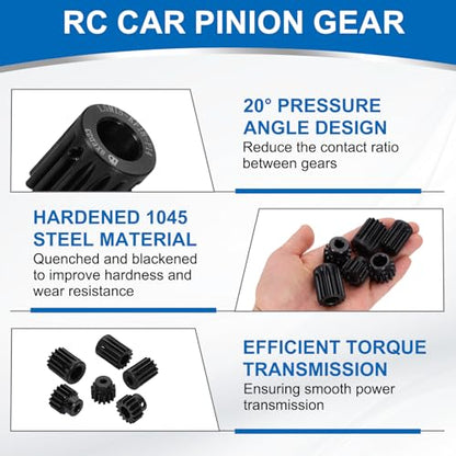 uxcell 2Pcs 1.5 Mod 15T Spur Gear 14mm Bore, 1045 Steel Pinion Gear Black Surface Treatment, 20°Pressure Angle, for Spur Rack and RC Model Car or Motor DIY - size: 1.5 Mod 15T, 14mm