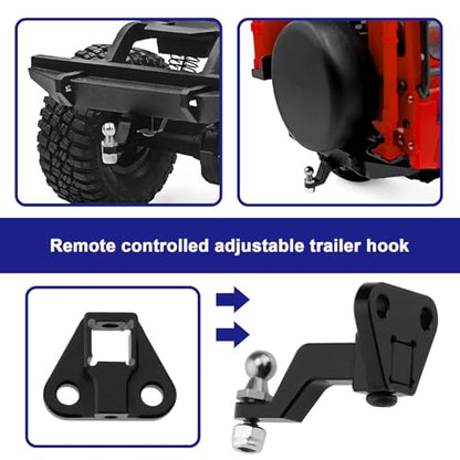 1 Set Aluminum Towing Trailer Hitch Shackle Hook Compatible with TRX4M TRX4-M 1/18 Defender RC Trailer Drop Hitch Crawler for RC Car Upgrade