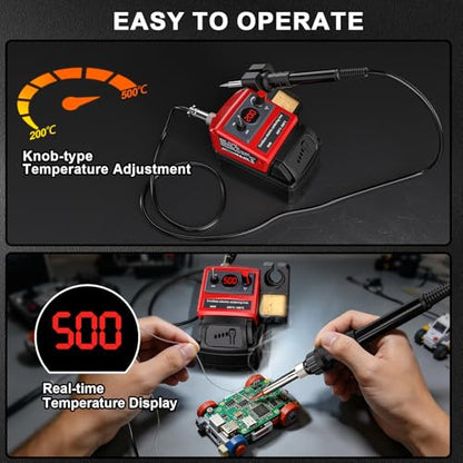 Taingwei Cordless Soldering Iron Kit for Milwaukee M18 18v Battery,90W LED Digital Solder Iron Soldering Gun with 5pcs Tips,0.04” Solder Wire for any Hobby Enthusiast (Battery not included) - style: For Milwaukee Battery