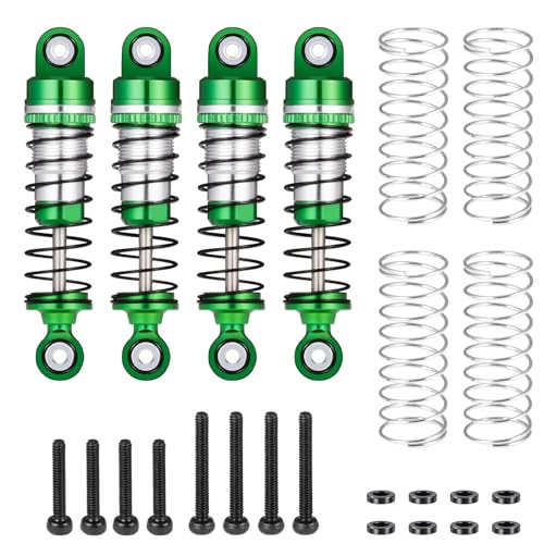 RCLIONS RC Car Shocks 42mm Oil Shock Absorber for FMS 1/18 FCX18 LC80 RC Crawler Car Upgrade Parts (Green) - color: Green