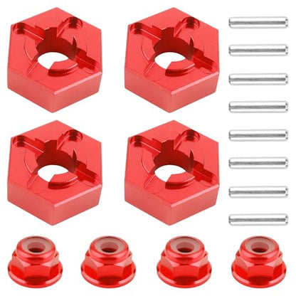 Aluminum Suspension Arms & Steering Knuckle Kit & Shock Tower & Linkage Assembly Parts Compatibe with Hyper Go H16BM H16DR H16PL H16E & 16207 16208 16209 1/16 RC Upgrade Part(Red)