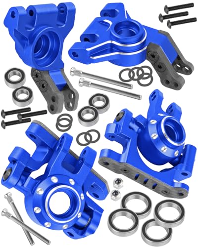 RC Caster Blocks,Front Steering Block,Rear Stub Axle Carriers Upgrades Part for 1/10 Slash/Rustler/Stampede/Jat0 4x4(VXL),Hoss 4X4 VXL,Replaces #9037#9032#9050,Navy Blue