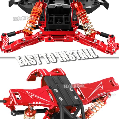 RC Upgrades Part for 1/10 Slash 2WD (VXL),A-Arm,Shock Absorber,Drive Shaft,Caster Block,Steering Blocks,Stub Axle Carriers,Steering Bellcranks,Links,Shock Tower,Front Bulkhead,Red - color: Red - (Upgrades)