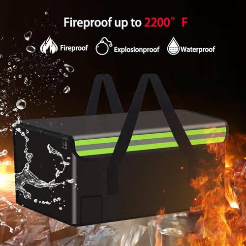 Lipo Battery Safe Bag Large Capatity Fireproof Bag for Ebike Lipo Battery Other Batteries Storage Charging Transport Home Office Travel Safe Storage Pouch - size: 500*350*300mm