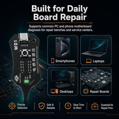 Inductance Tester,Motherboard Coil Tester for Quick Fault Detection,in-Circuit Electronic Circuit Board Inductor Detector for PC,Phone Repair