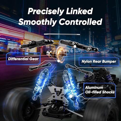 1/14 Brushless RC Cars 4WD All Terrain Truck with Fast Charger | Fast Charger,3S Lipo Battery,2845-3600kv Brushless Motor,11KG-CM Waterproof Servo,Alloy Chassis, Sealed Diffs,Waterproof - color: Dark Blue