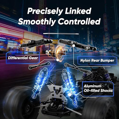 1/14 Brushless RC Cars 4WD All Terrain Truck with Fast Charger | Fast Charger,3S Lipo Battery,2845-3600kv Brushless Motor,11KG-CM Waterproof Servo,Alloy Chassis, Sealed Diffs,Waterproof - color: Dark Blue
