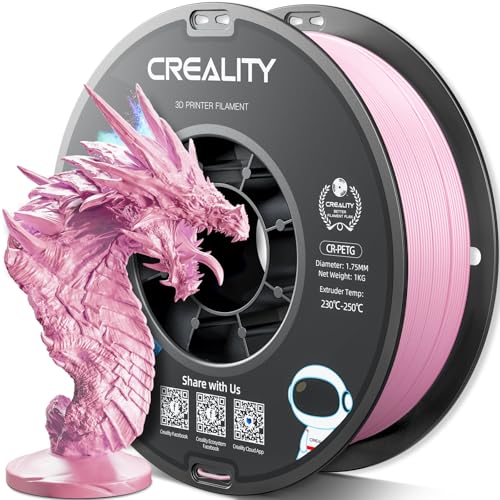 Official Creality PETG 3D Printer Filament 1.75mm 1KG (2.2lbs), Pink | High Precision Strong Toughness, Odorless Better Flow Moistureproof 3D Printing Ender Filament - color: Petg-1kg Pink, size: 1.75 mm