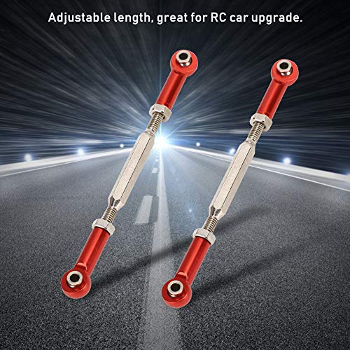 Drfeify 6Pcs Aluminum Alloy Adjustable Push Rods, Turnbuckle Rod Linkage Accessories with 5 Colors, for RC Car Series Upgrade (Red) - color: Red