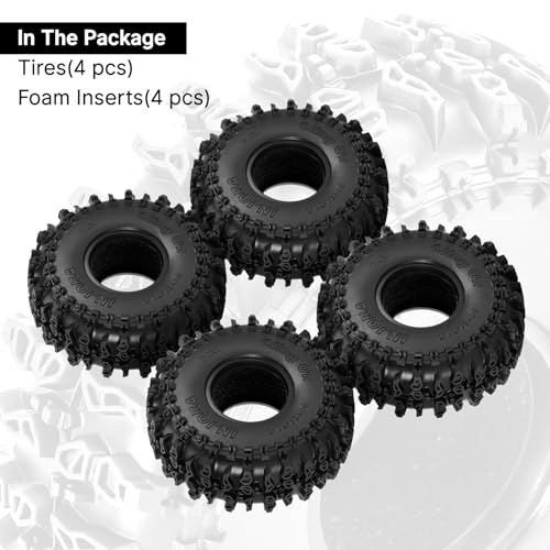INJORA S5 1.0" Cling On Tires 64 * 24mm for TRX4M SCX24 1/18 1/24 RC