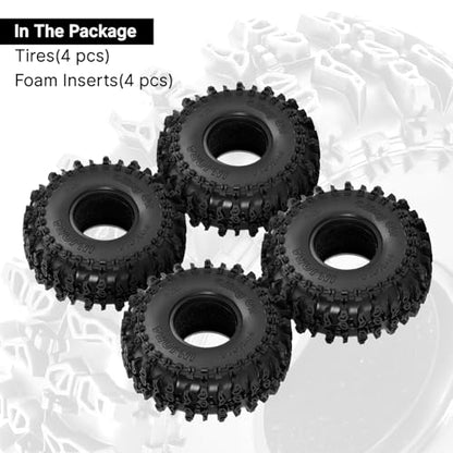 INJORA S5 1.0" Cling On Tires 64 * 24mm for TRX4M SCX24 1/18 1/24 RC