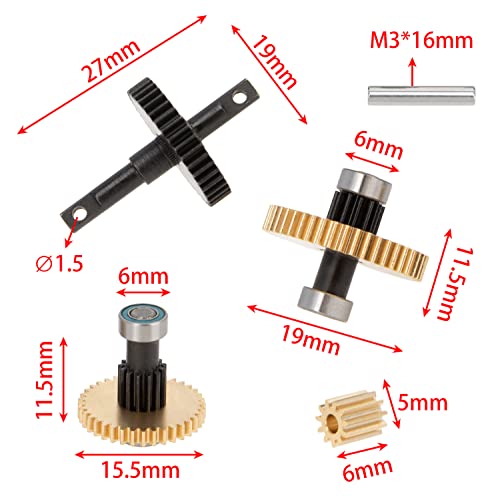 MEUS RACING Underdrive Transmission Gears 40.3:1 for Traxxas 1/18 TRX4M Defender, Bronco, K10 High Trail, F150