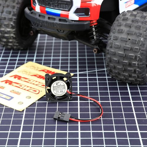 RCAWD 25 * 25 mm RC Motor Cooling Fan Heatsink eg for ARRMA Typhon Granite Mojave Grom & Hobby RC Model