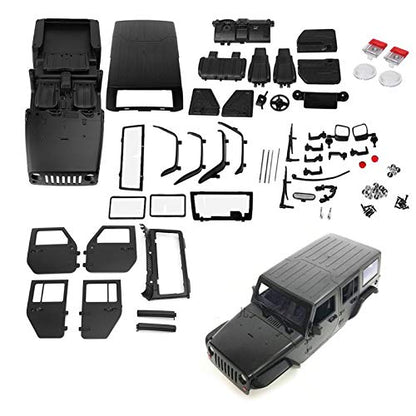 1/10 Jeep Hard Body Shell kit,Open Car Shell Kit 313mm Wheelbase for RC Crawler Car Axial SCX10 SCX10 II 90046 90047 RGT EX86100 (Black) - color: Black