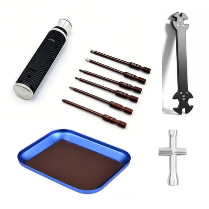 RC Car Repair Tool Set: Hex Screwdrivers 1.5, 2.0, 2.5, 3.0 Phillips Small Socket; Tie Rod Adjustment Tool Suitable for RC Cars and Drone Repair Screwdriver Set - color: Black